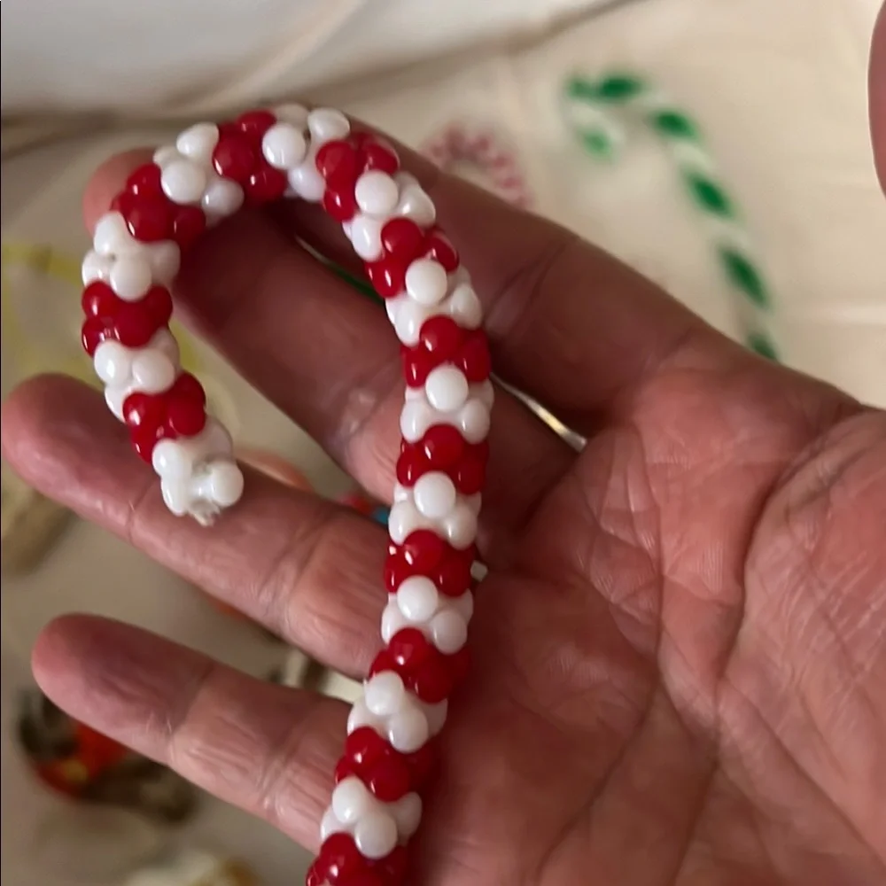 VTG Handmade Christmas Ornaments and Candy Cane Set